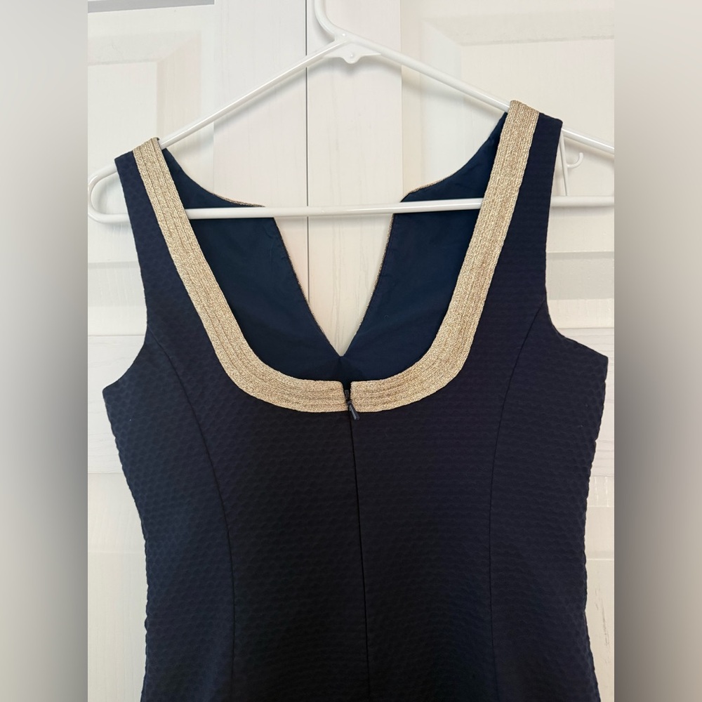 Lilly Pulitzer Janice Shift Dress Navy Blue Gold Women’s Size 0 Vacation - Picture 6 of 8